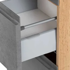 130x40x35 cm Midi Badschrank in Beton & Wildeiche - Mia