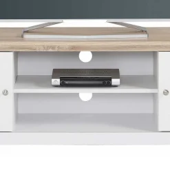 160x45x40 cm TV Schrank in Weiß & Eichefarben - Akedra