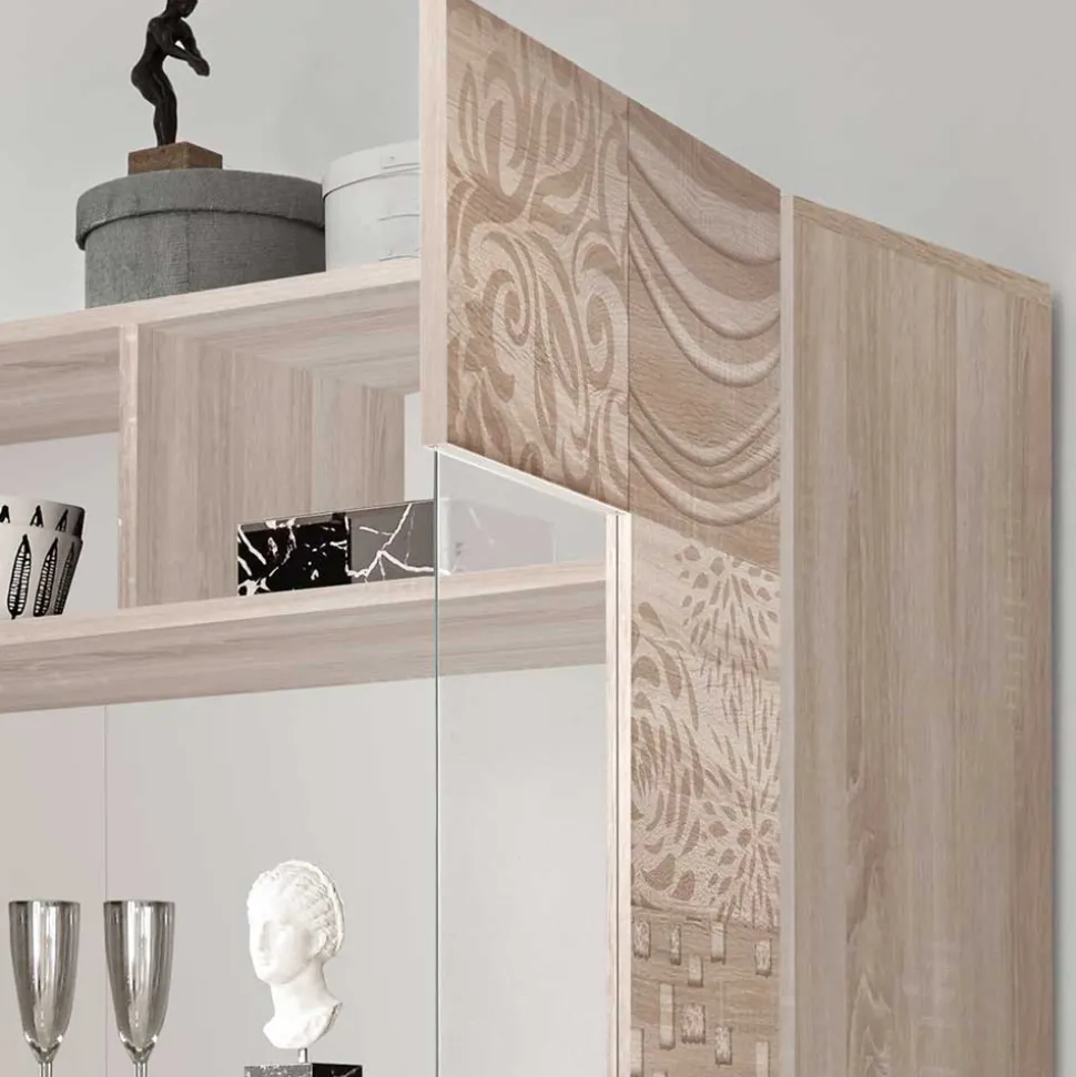 121x166x42 cm Vitrine mit Muster Print Front - Bielvas