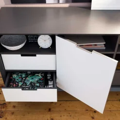 180x73x40 Design Sideboard in Grau & Weiß - Vadids