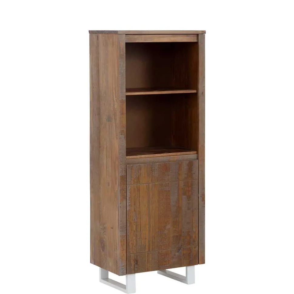 55x140x35 Dunkles Regal aus Kiefer Massivholz - Lavagna