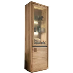 65x205x40 Echtholz Vitrine aus Wildeiche - Embleys