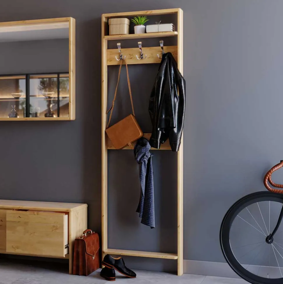 60x192x12 Garderobe für die Wandmontage aus Kiefer - Etvina