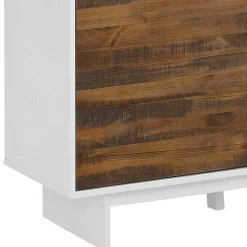 100x120x35 Highboard in Weiß & Kiefer dunkel - Chihu