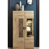 80x148x37 Highboard mit Glaseinsatz in Holzoptik - Iniaco
