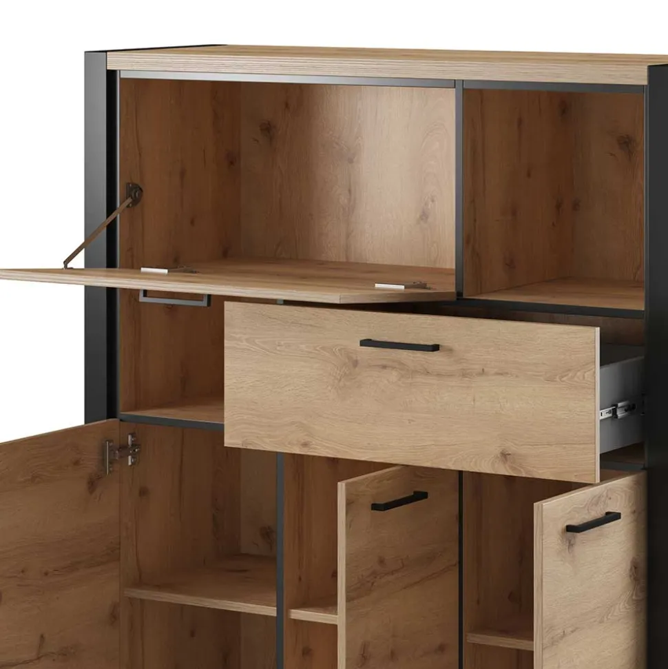 120x140x41 Highboard mit Klappe & 3 Türen - Zavorra