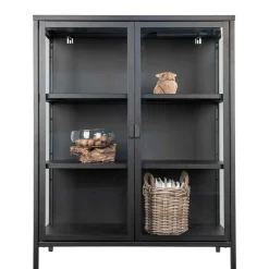 80x102x40 Highboard Vitrine aus Glas & Stahl - Immy