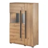 90x136x39 Highboard Vitrine in Eiche Holzoptik - Aberdeen