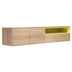 205x43x40 Hängeschrank fürs Wohnzimmer in Eiche Bianco - Enifra