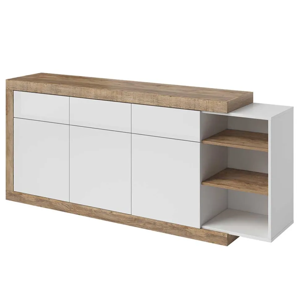 200x86x40 Hochglanz Anrichte in Weiß - Milvara