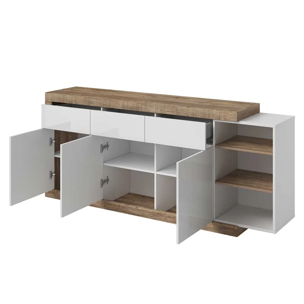 200x86x40 Hochglanz Anrichte in Weiß - Milvara