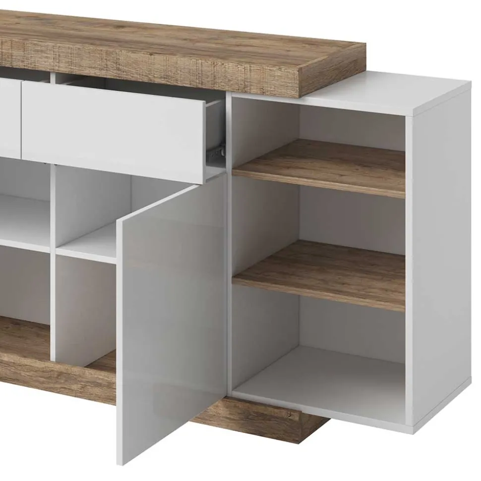 200x86x40 Hochglanz Anrichte in Weiß - Milvara
