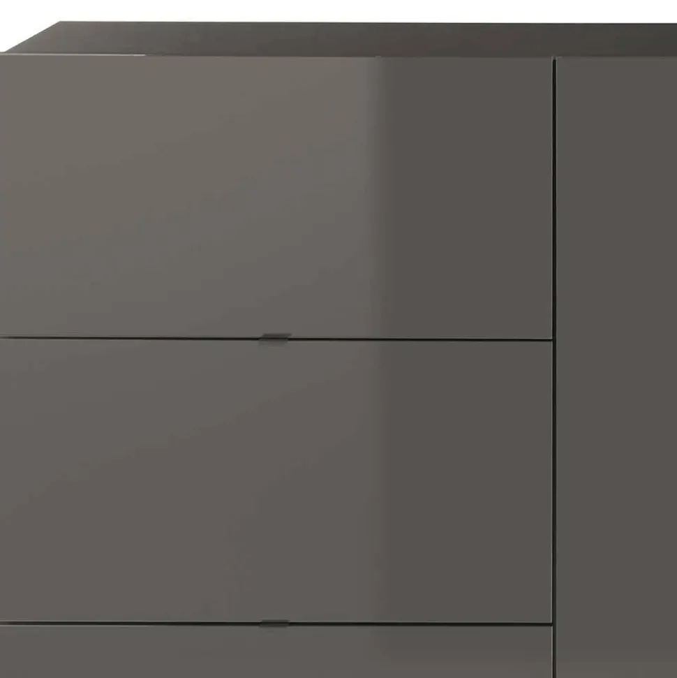 181x94x44 Hochglanz Kombi-Kommode in Grau - Eracosta