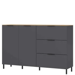 151x98x40 Hohe Kombi-Kommode in Dunkelgrau - Lurys