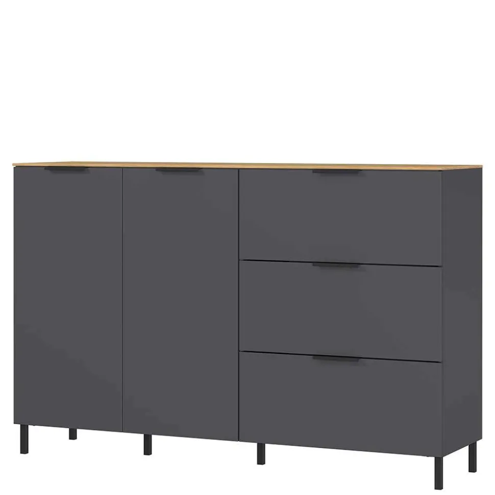 151x98x40 Hohe Kombi-Kommode in Dunkelgrau - Lurys
