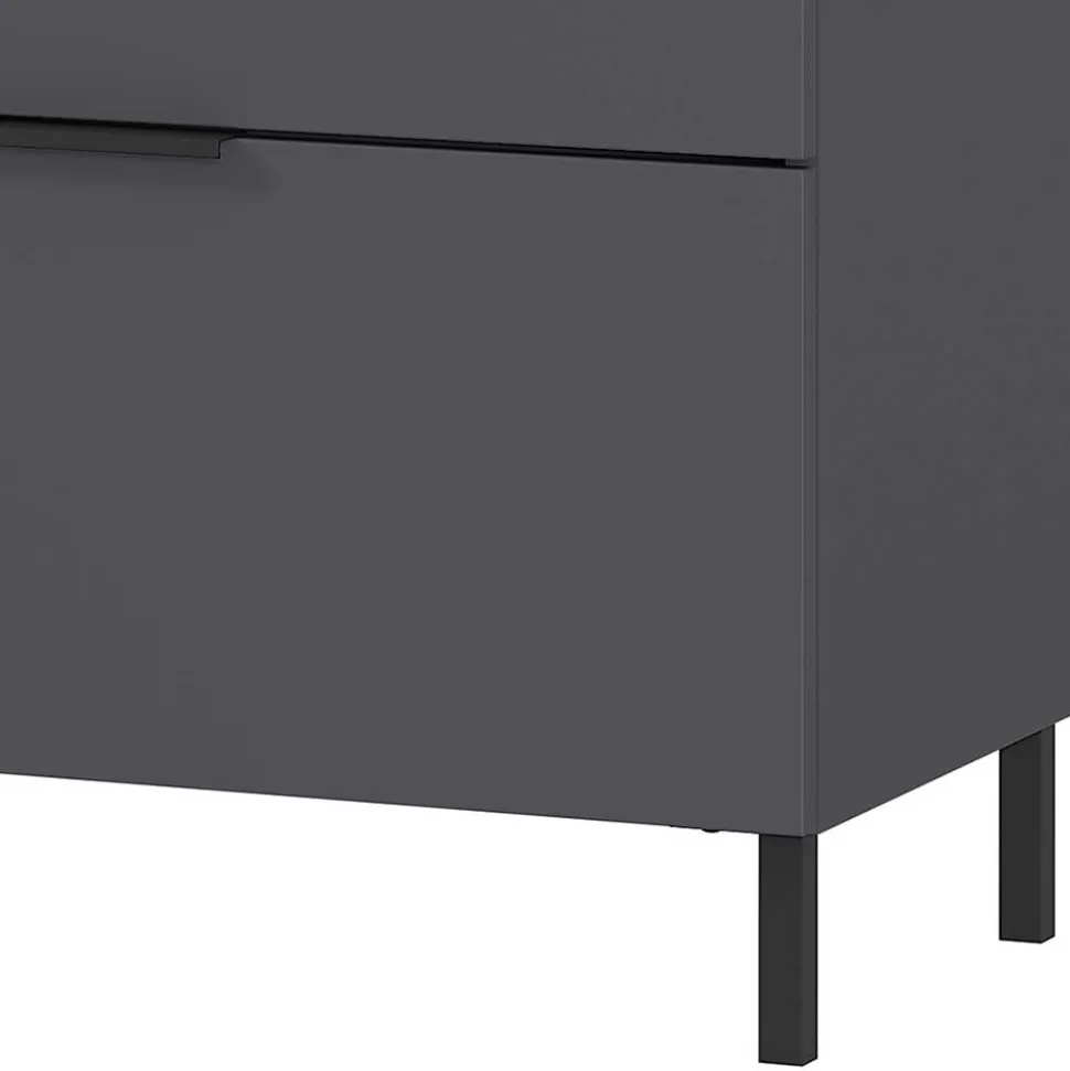 151x98x40 Hohe Kombi-Kommode in Dunkelgrau - Lurys