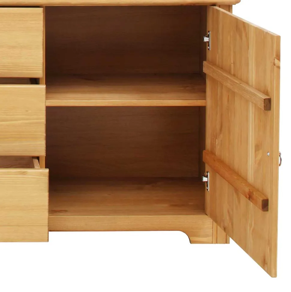 152x68x38 Holzkommode mit 3 breiten Schubladen - Imressa