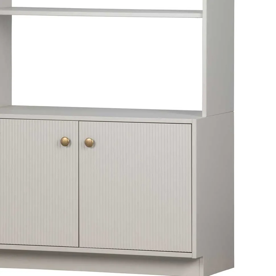 80x200x35 Holzregal in Grau im Skandi Design - Huvina