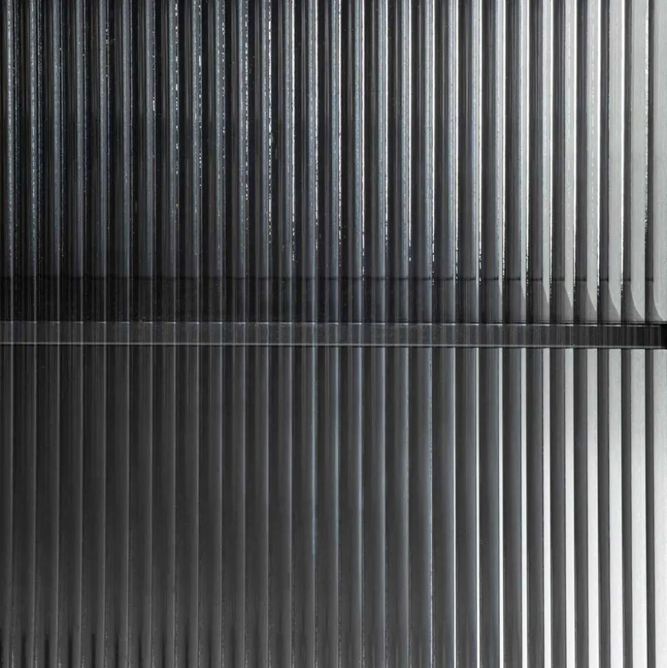 70x143x41 Industrial Vitrine aus Stahl in Schwarz - Toma