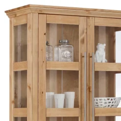 94x210x39 Kiefernholz Vitrine - Landhaus modern - Noellisa