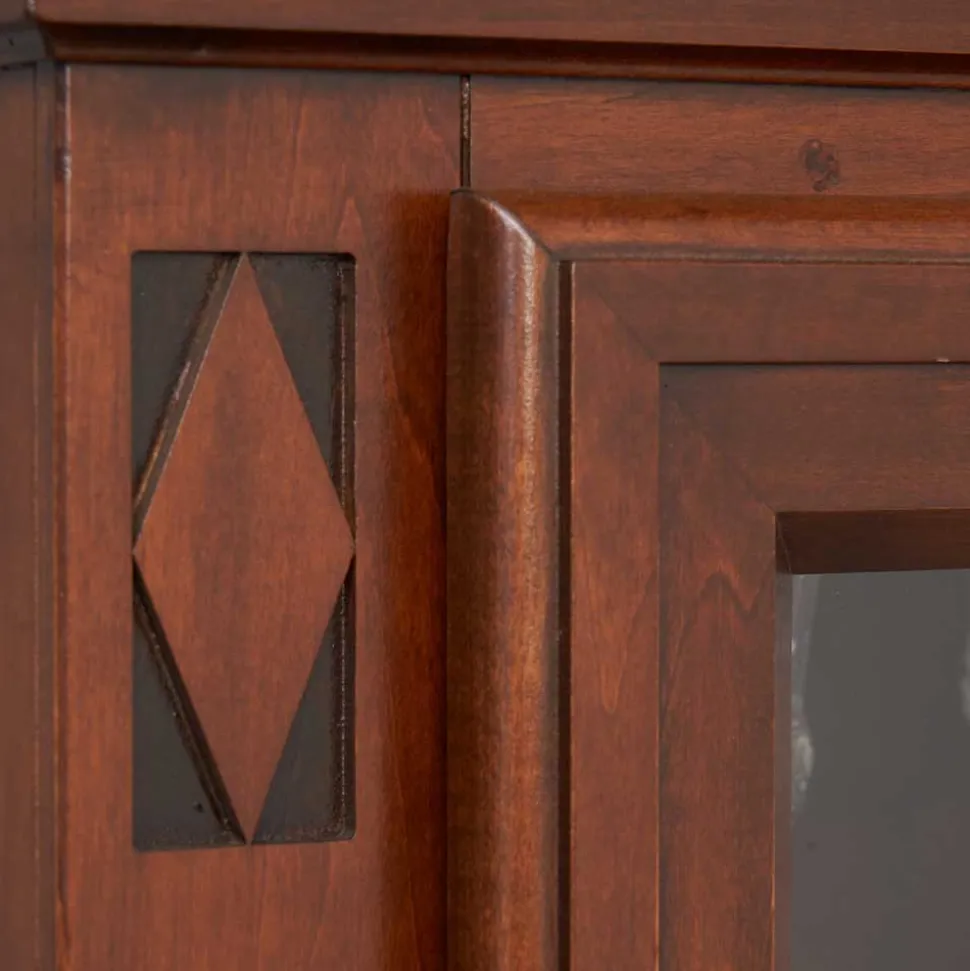 74x184x42 Klassische Vitrine in Walnussfarben - Sienna
