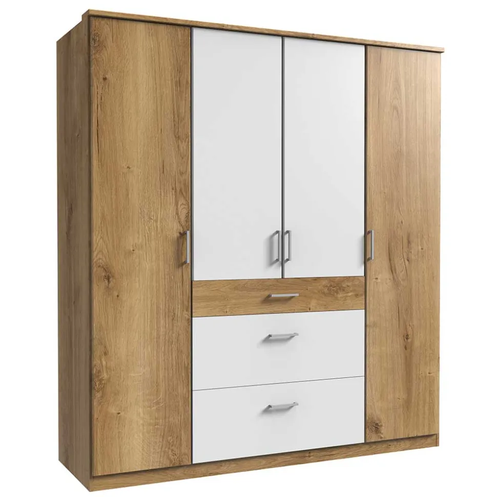 179x199x58 Kleiderschrank 4 Türen & 3 Schubladen - Curacao