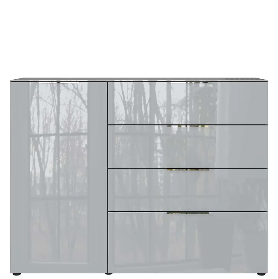 134x102x42 Kombi Kommode mit Glas Front - Ruudy