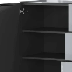 134x102x42 Kombi Kommode mit Glas Front - Ruudy