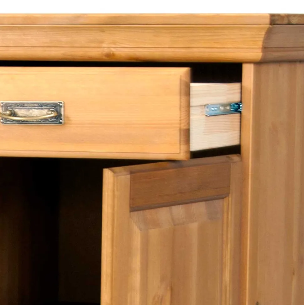 145x84x40 Kommode aus Holz mit Glas - Arendu