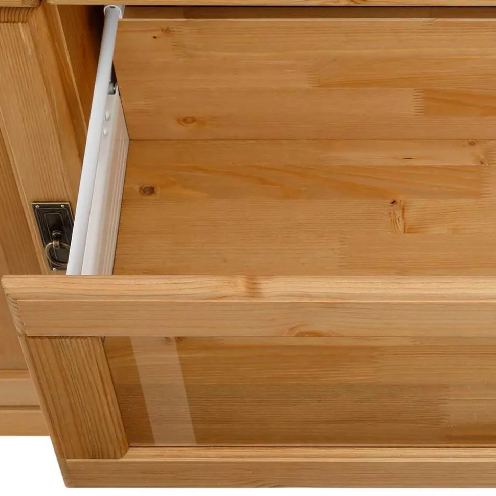 145x84x40 Kommode aus Holz mit Glas - Arendu