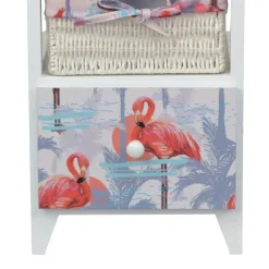 30x58x30 Kommode mit Flamingo Stoff - Gracelino