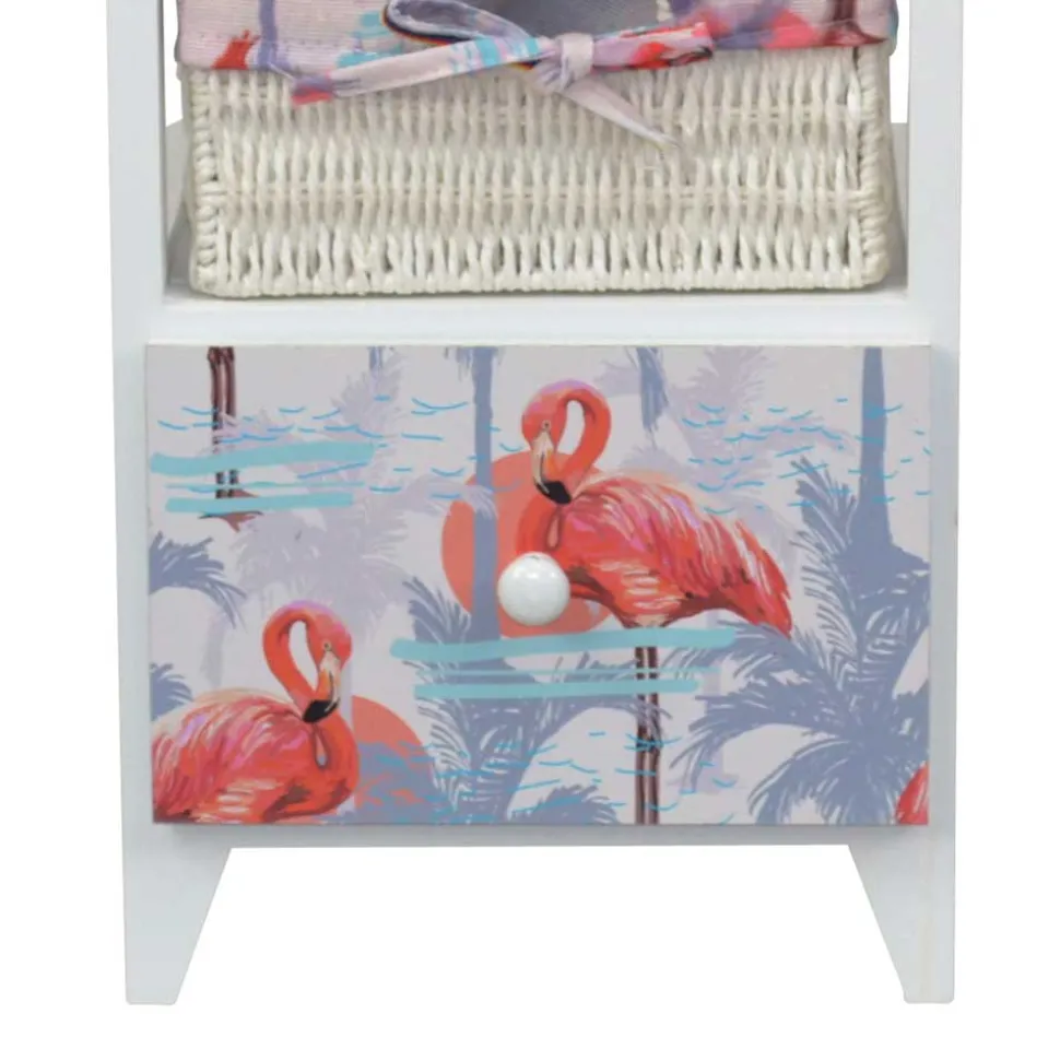 30x58x30 Kommode mit Flamingo Stoff - Gracelino