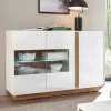 138x91x40 Kommode mit Glas 3-türig - Myrda