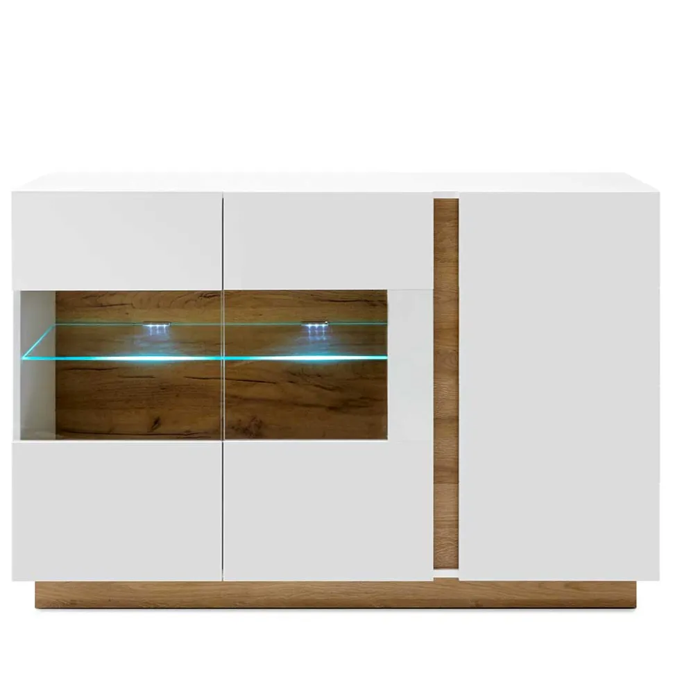 138x91x40 Kommode mit Glas 3-türig - Myrda