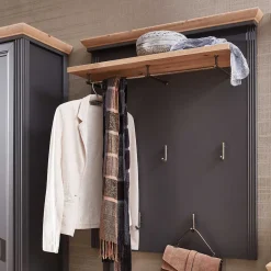 93x107x30 Landhaus Garderobe in Dunkelgrau - Thumbs