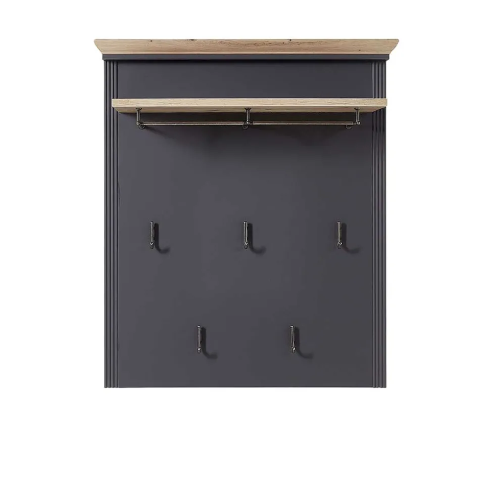 93x107x30 Landhaus Garderobe in Dunkelgrau - Thumbs