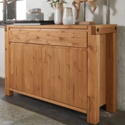 122x88x44 Landhaus Holzkommode aus Kiefer - Delamaro