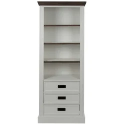 68x180x39 Landhaus Regal in Weiß & Graubraun - Bleaks