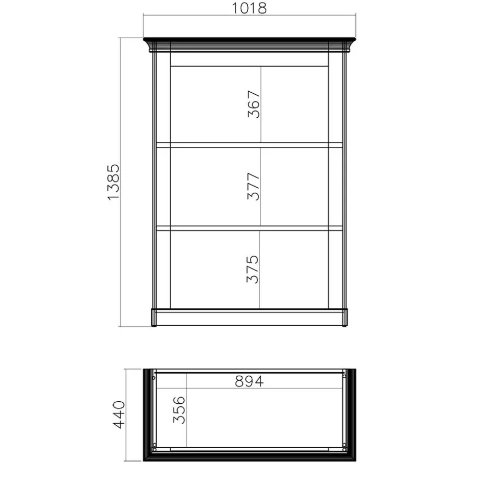 102x139x44 Landhaus Regal mit 3 Fächern - Diatara