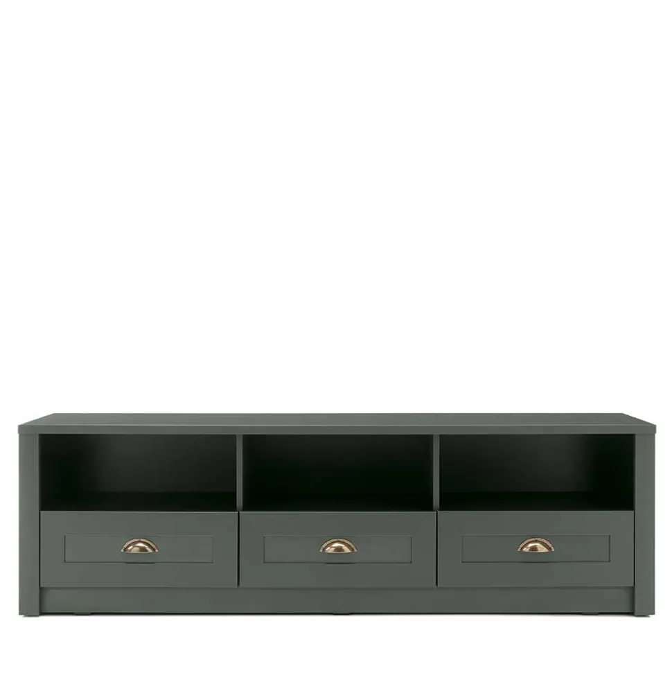 158x47x43 Landhaus TV Board in Dunkelgrün - Niestov