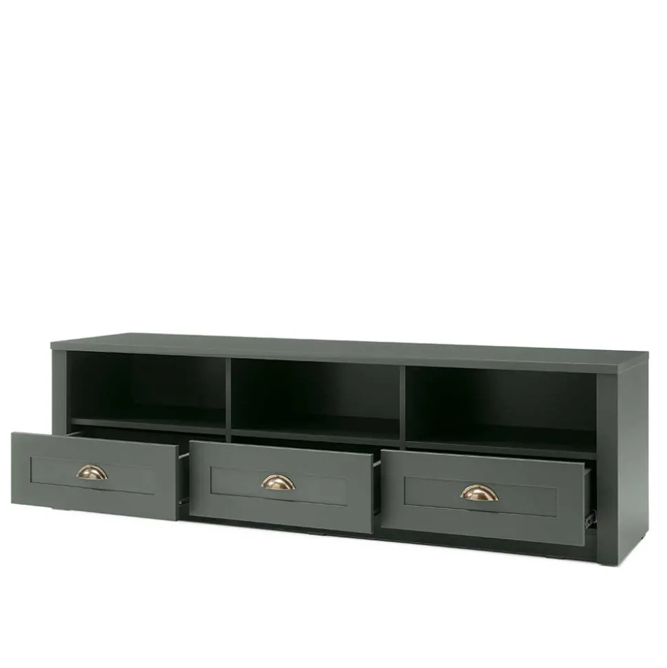 158x47x43 Landhaus TV Board in Dunkelgrün - Niestov