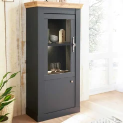 72x146x38 Landhaus Vitrine Highboard 2-türig - Lionel