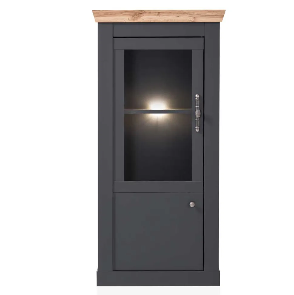 72x146x38 Landhaus Vitrine Highboard 2-türig - Lionel