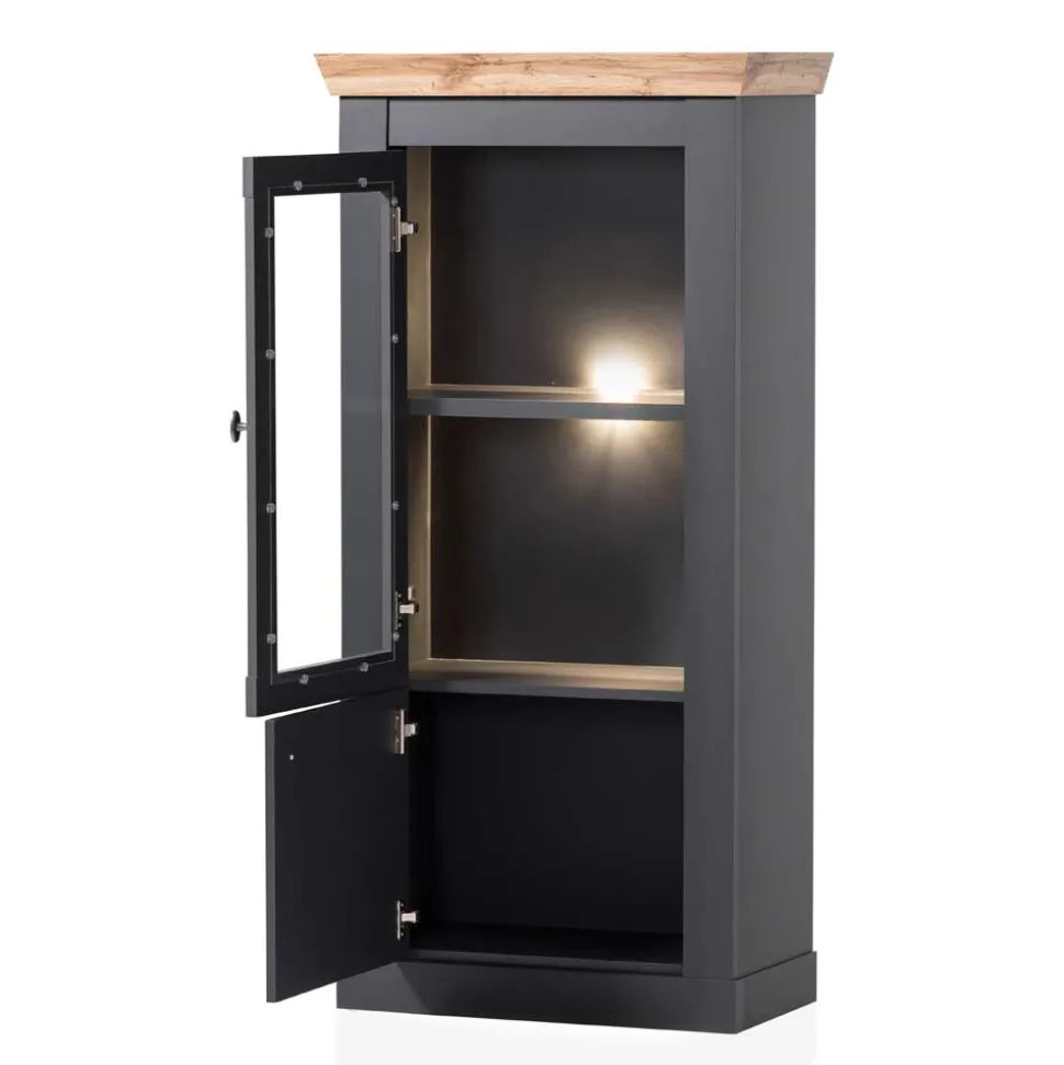 72x146x38 Landhaus Vitrine Highboard 2-türig - Lionel
