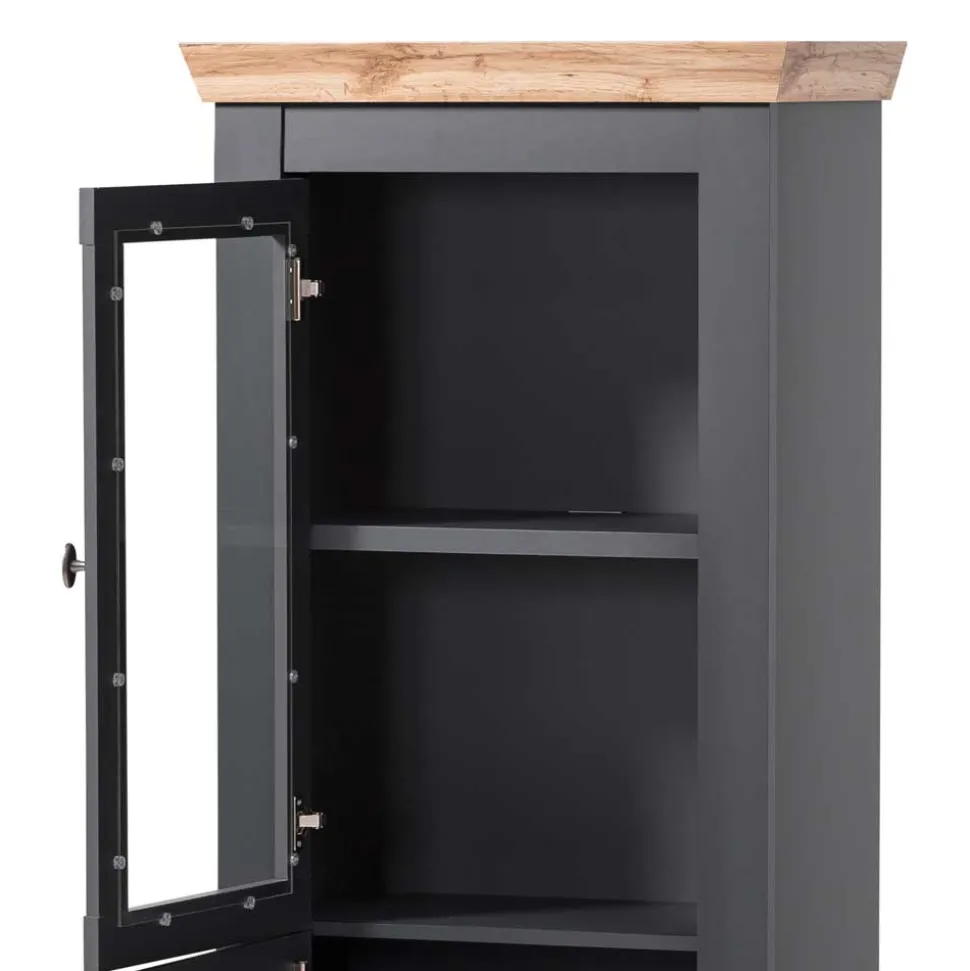 72x146x38 Landhaus Vitrine Highboard 2-türig - Lionel
