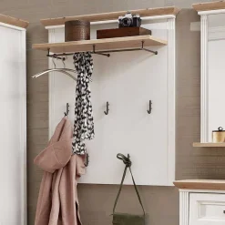 93x107x30 Landhaus-Garderobe mit 5 Halen - Nurelcas
