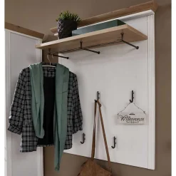 93x107x30 Landhaus-Garderobe mit 5 Halen - Nurelcas