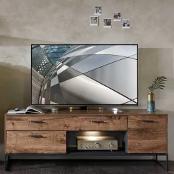 175x62x48 Lowboard für Fernseher in Holz Optik - Xindus