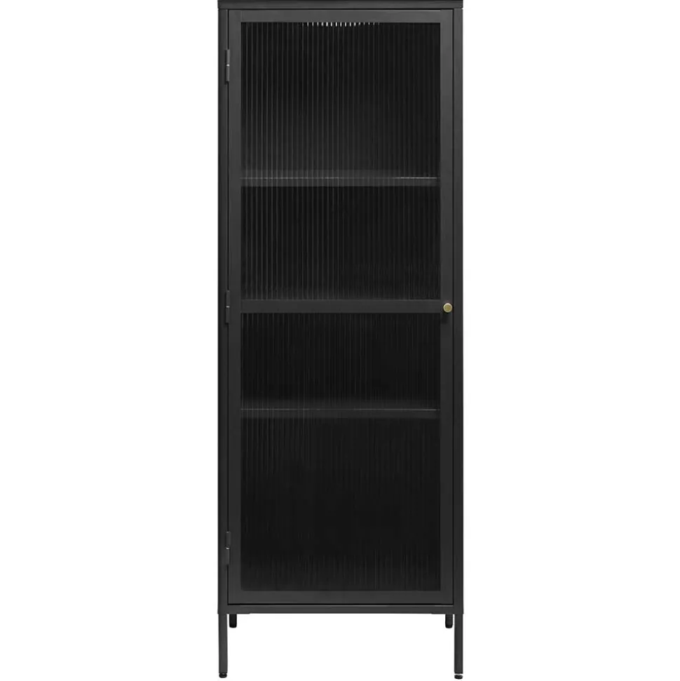 58x160x40 Metall Vitrine in Schwarz - Gulliver