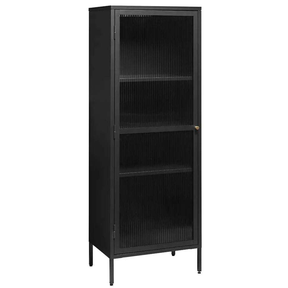 58x160x40 Metall Vitrine in Schwarz - Gulliver